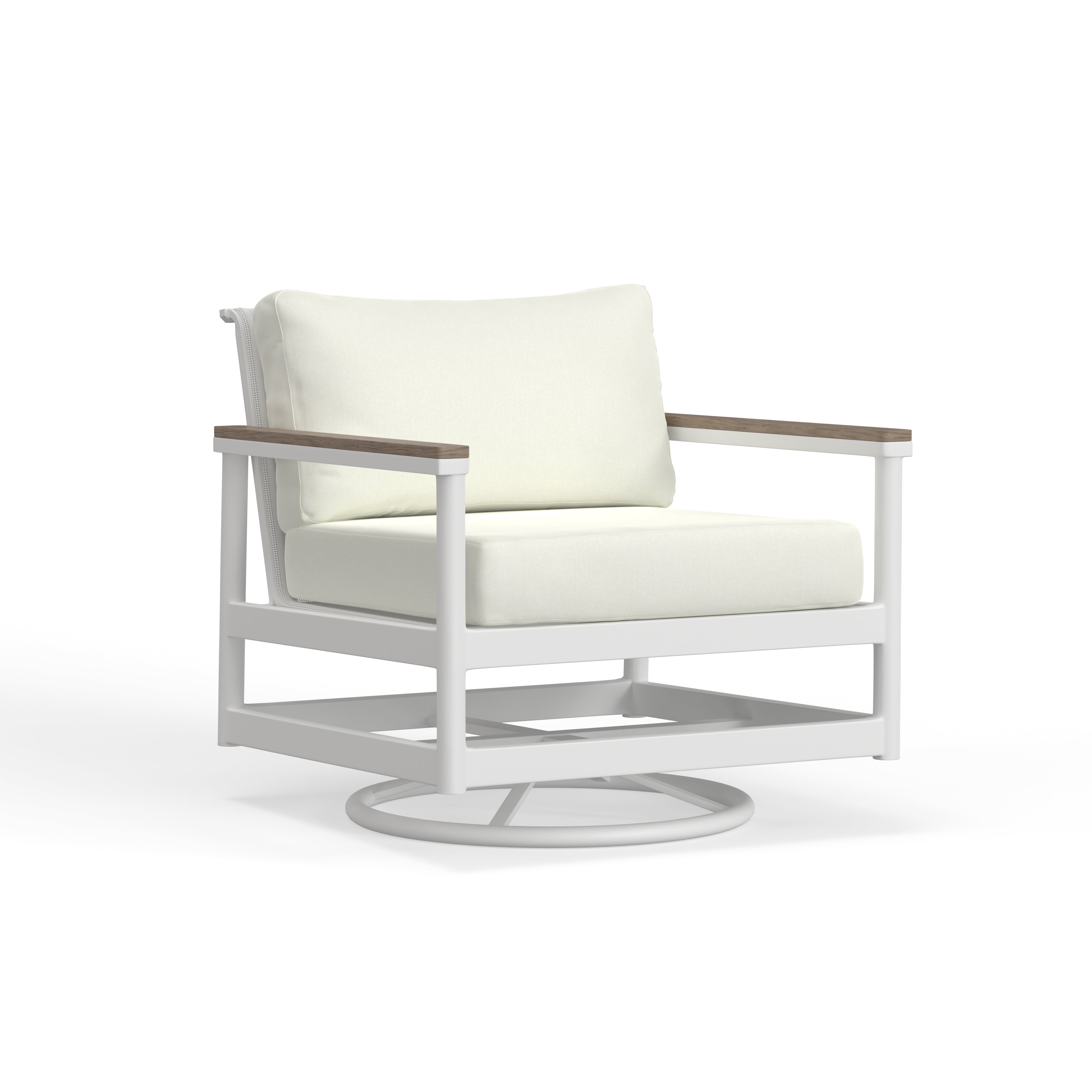 White Aluminum Swivel Chair