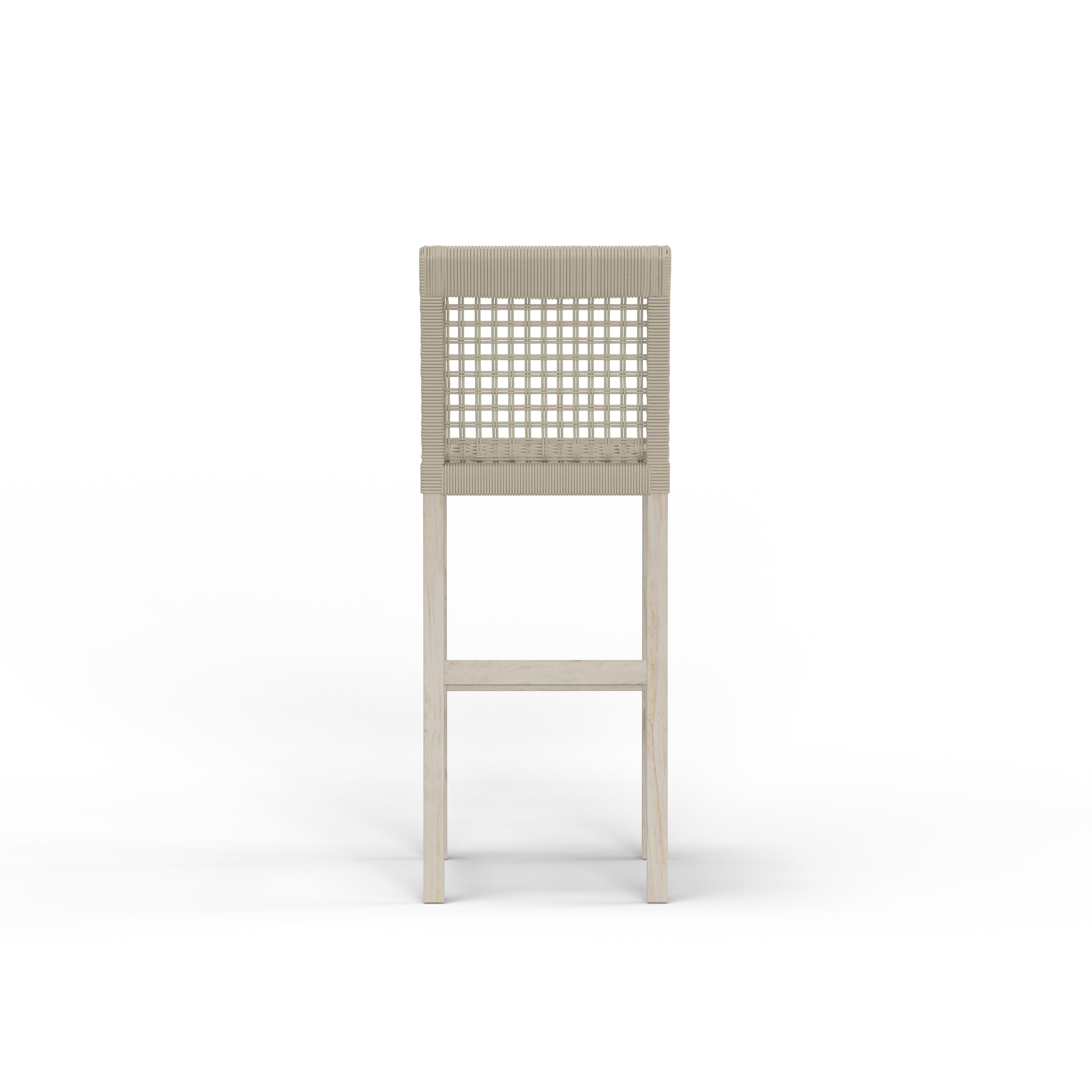 Gray Teak Outdoor Bar Chair