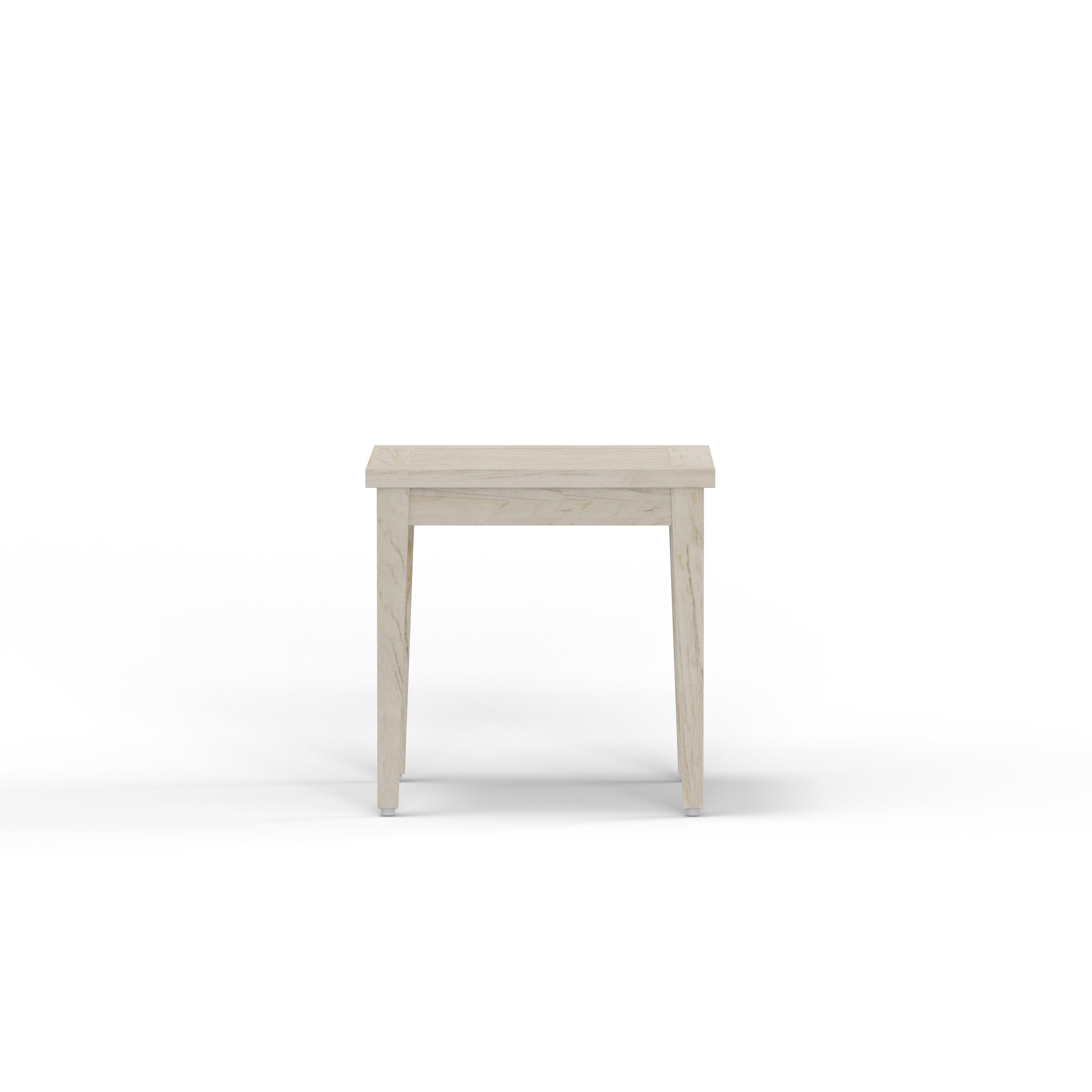 Weathered Gray Outdoor Side Table 