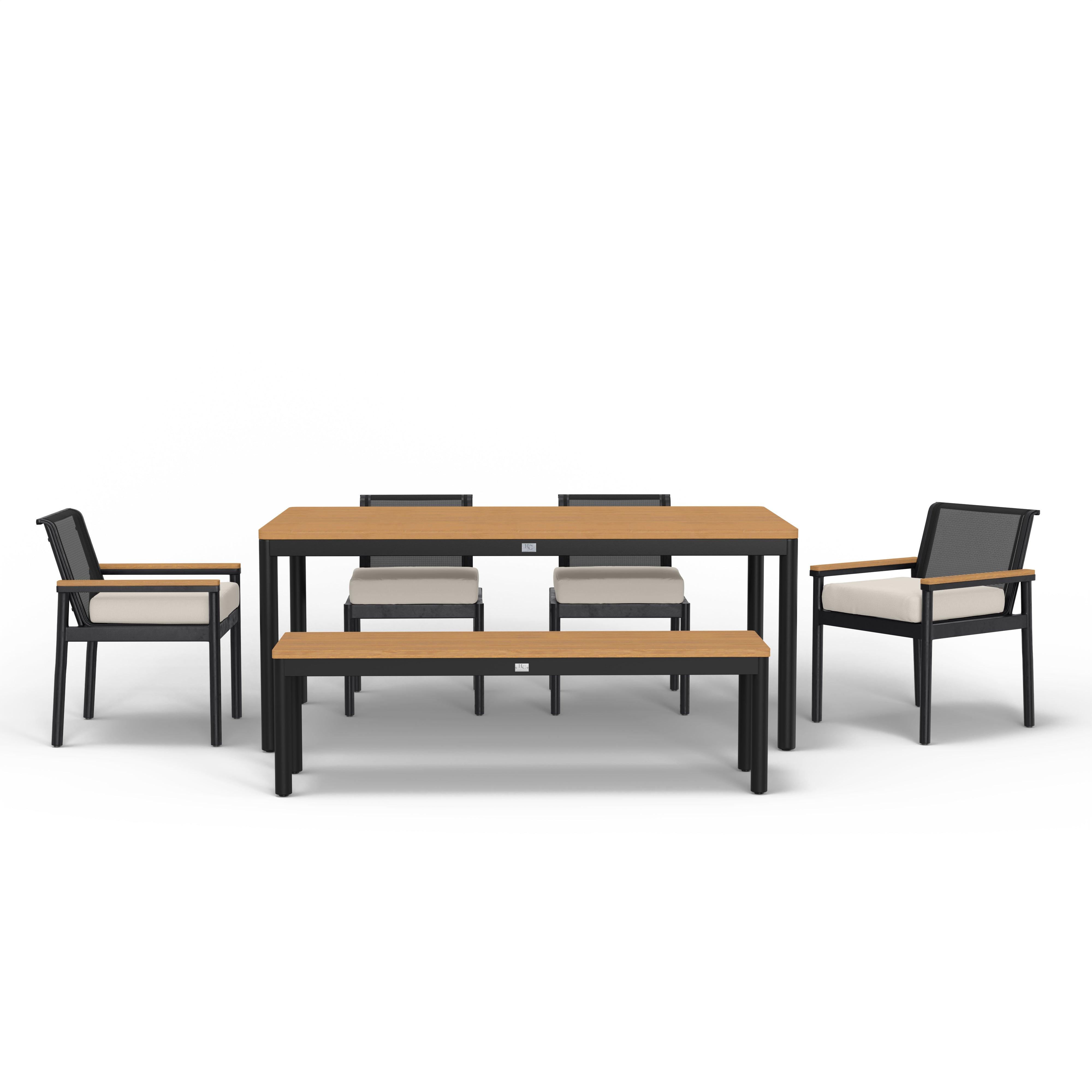 Black Aluminum Outdoor Dining Set 