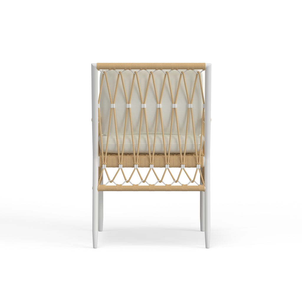 White Aluminum And Rope Dining Chair