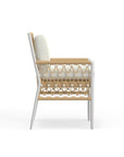 White Aluminum And Rope Dining Chair Set