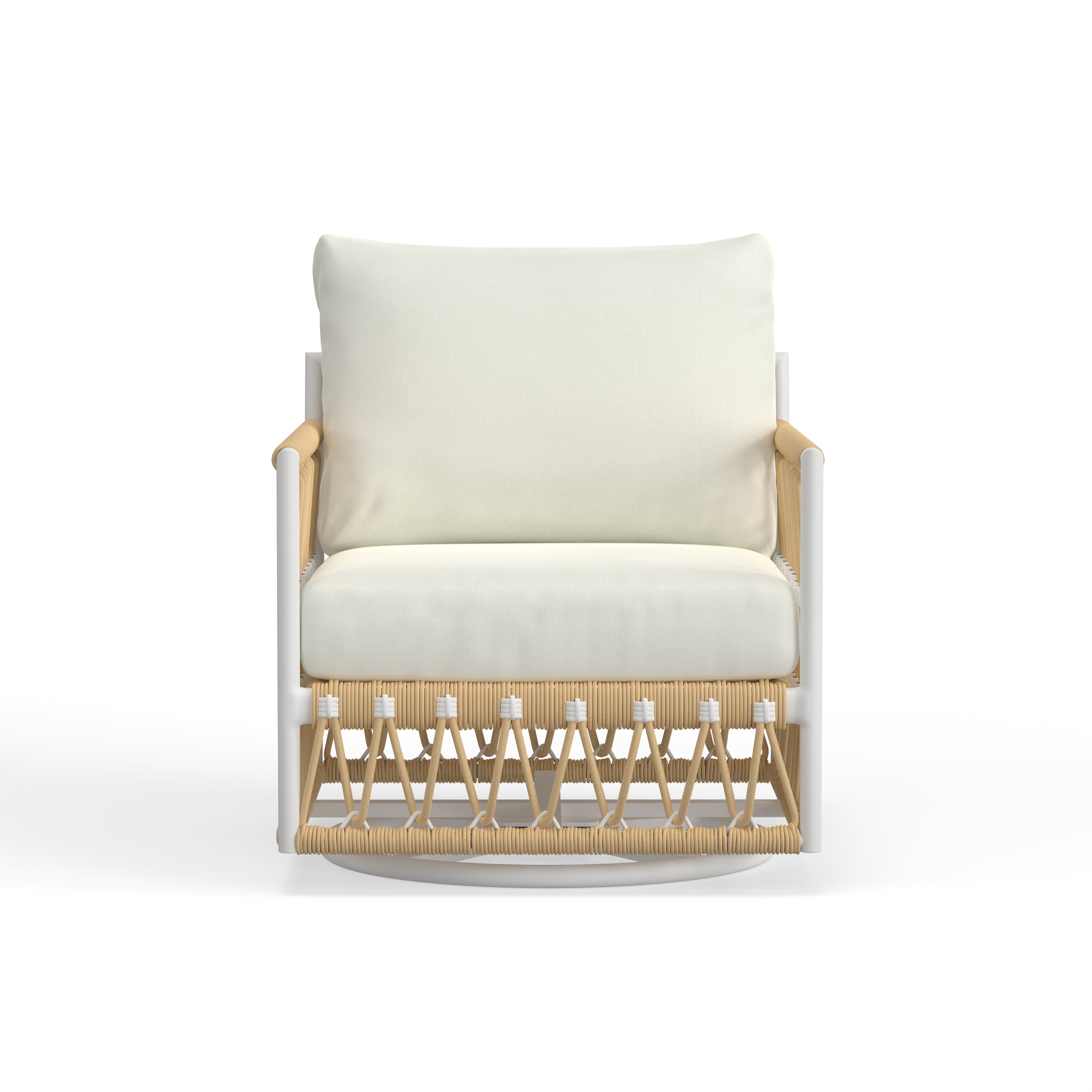 Outdoor White Aluminum Swivel Chair