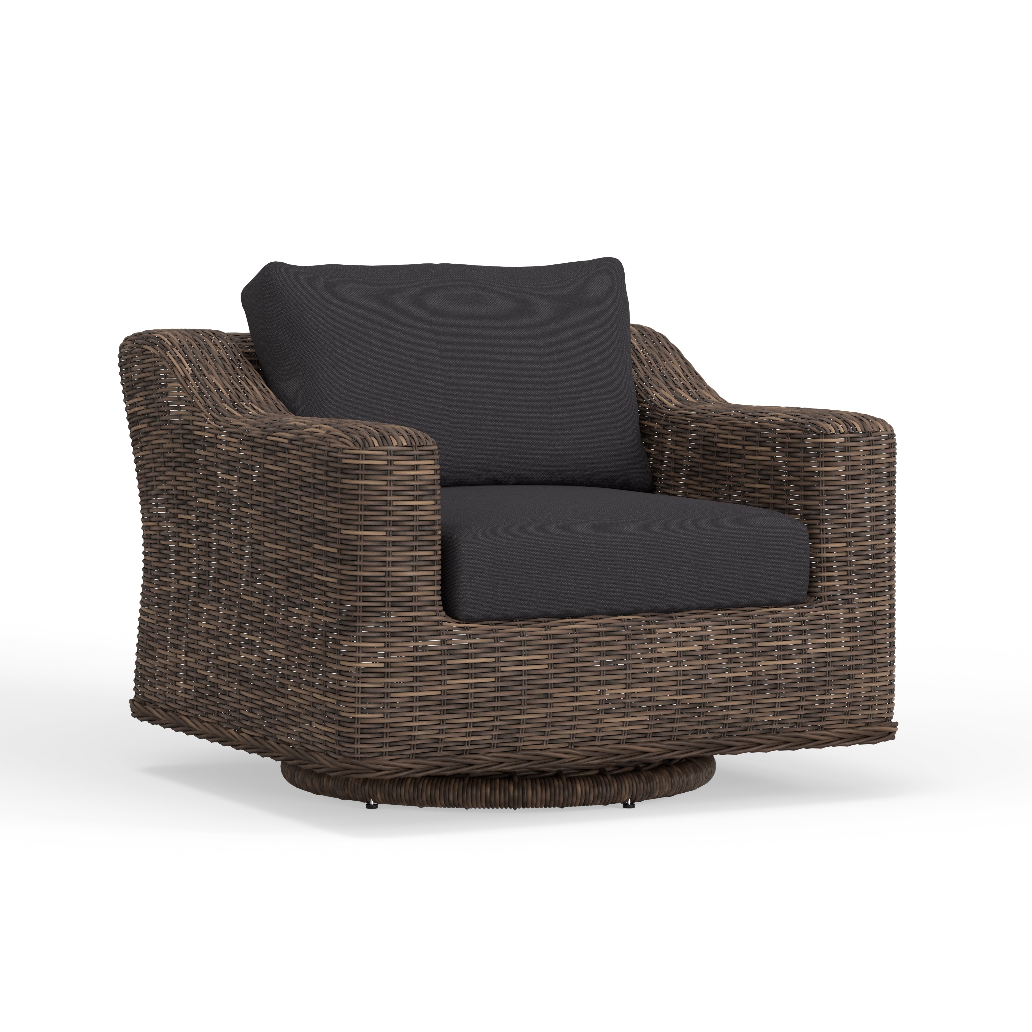 Outdoor wicker swivel on sale club chair