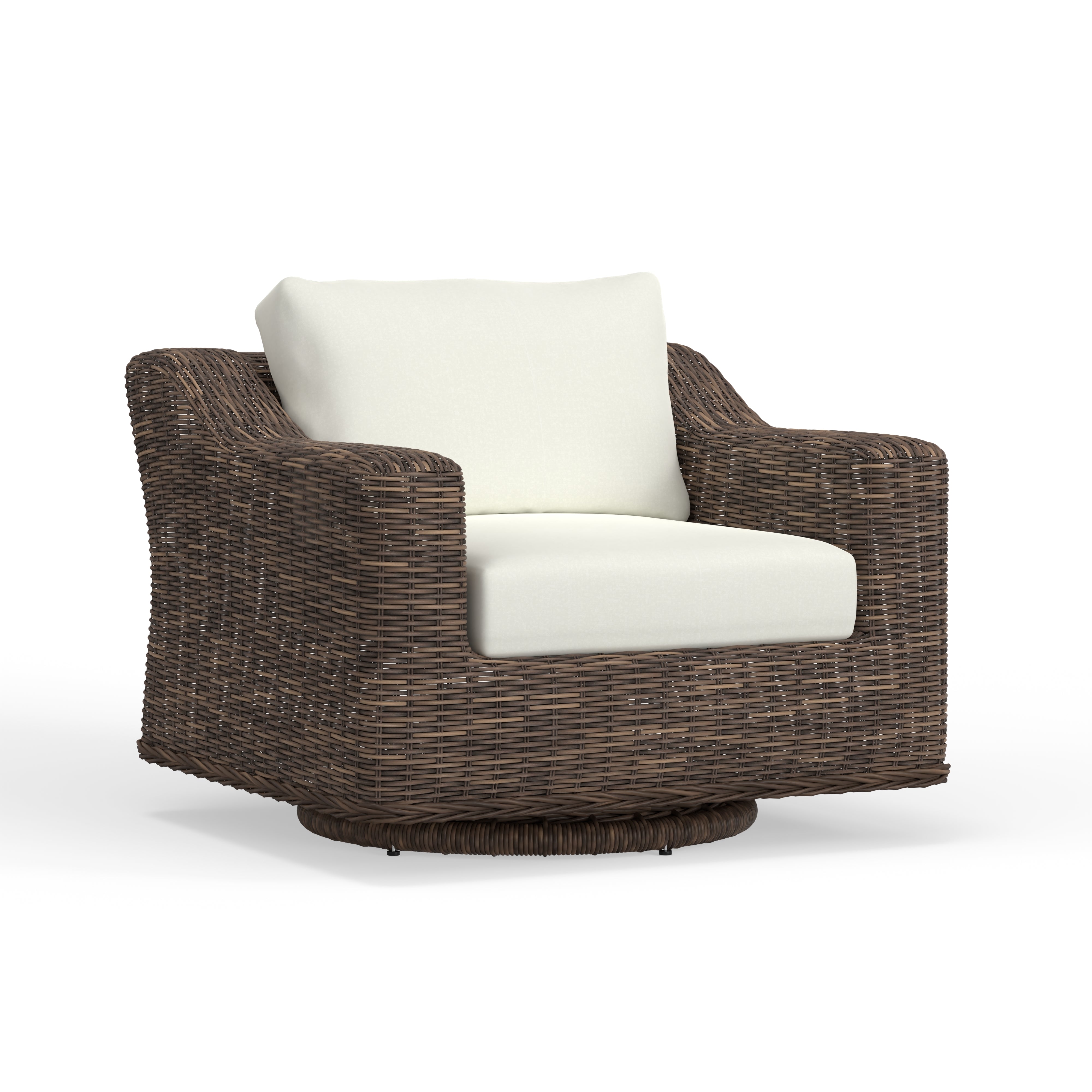 Newport Harbor Outdoor Swivel Club Chair - Wicker Swivel Club Chair