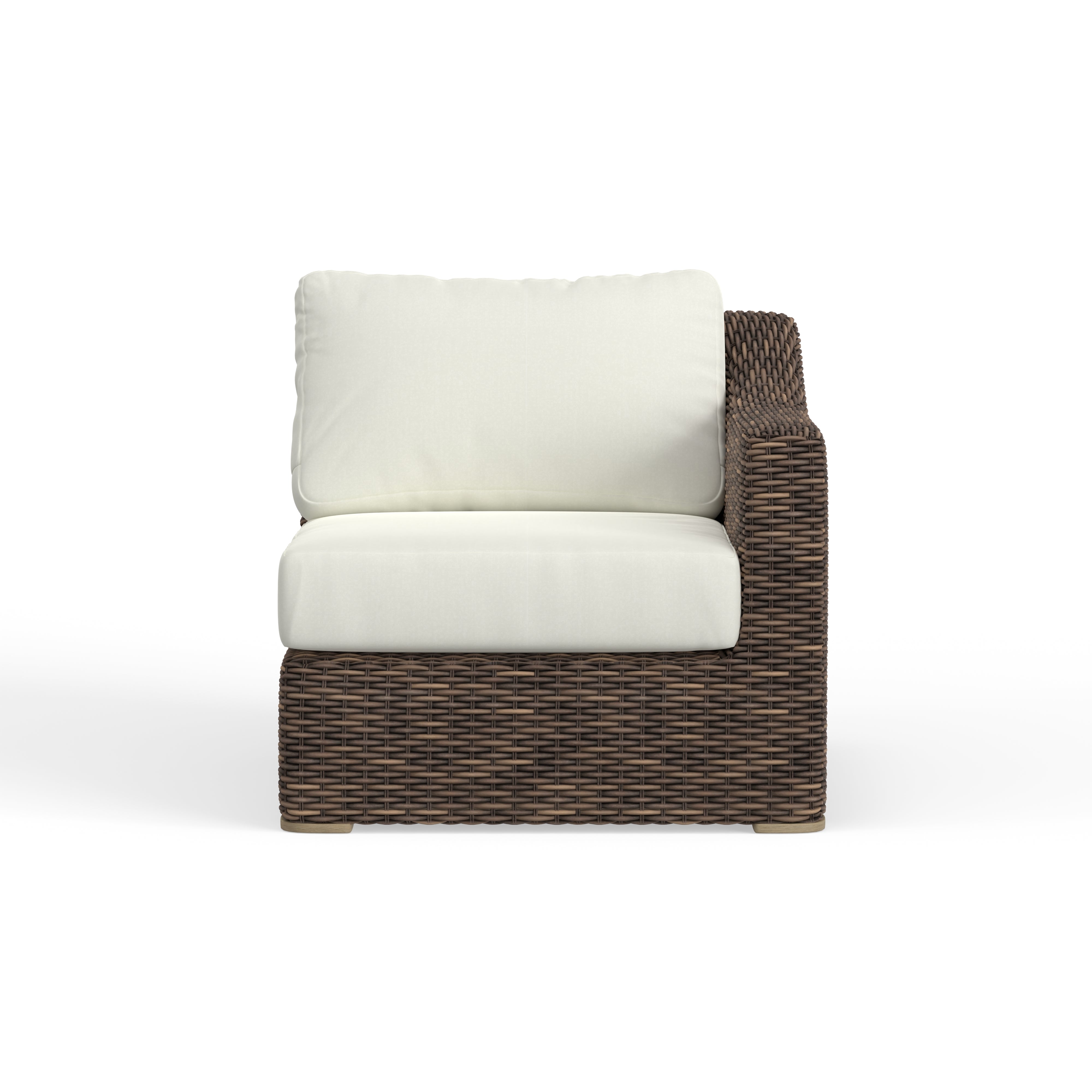 Brown Wicker Sectional Left Arm