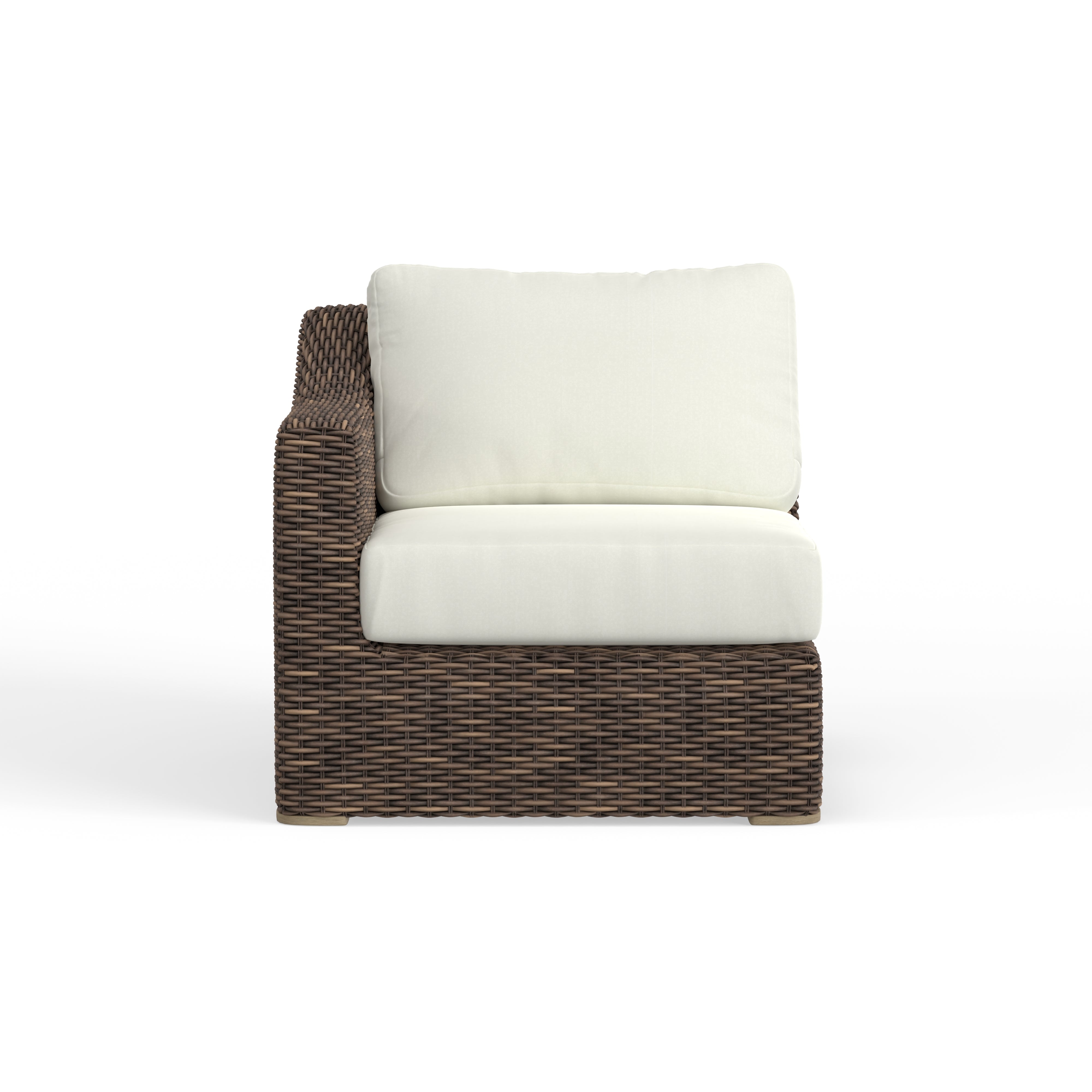 Brown Wicker Sectional Right Arm