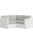 White Wicker Sunbrella Cushion Sectional  