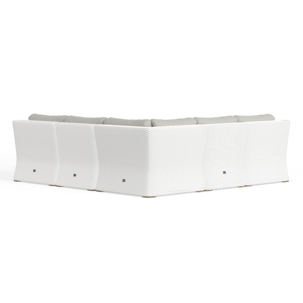 Modular Modern White Wicker Sectional
