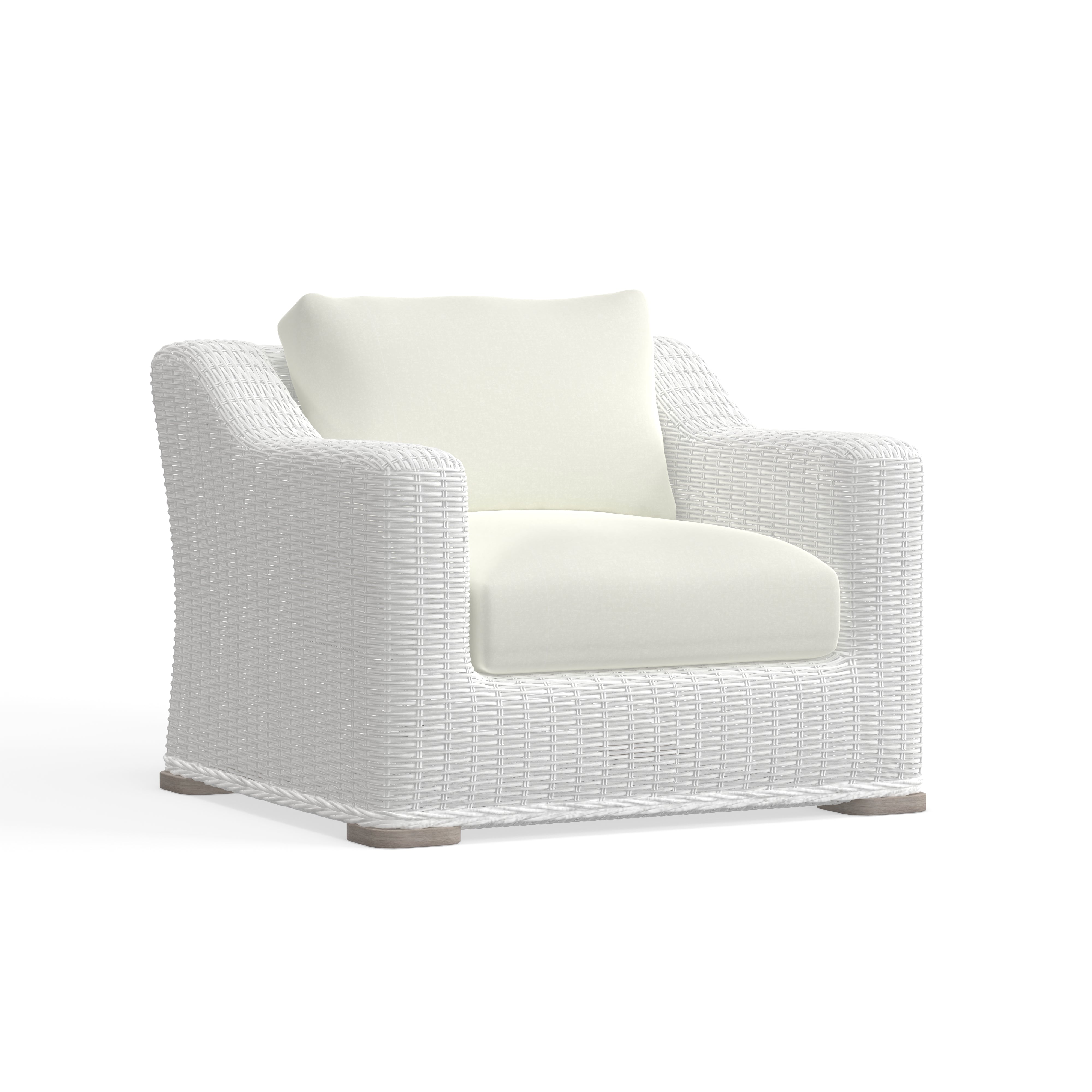 White Wicker Club Chair