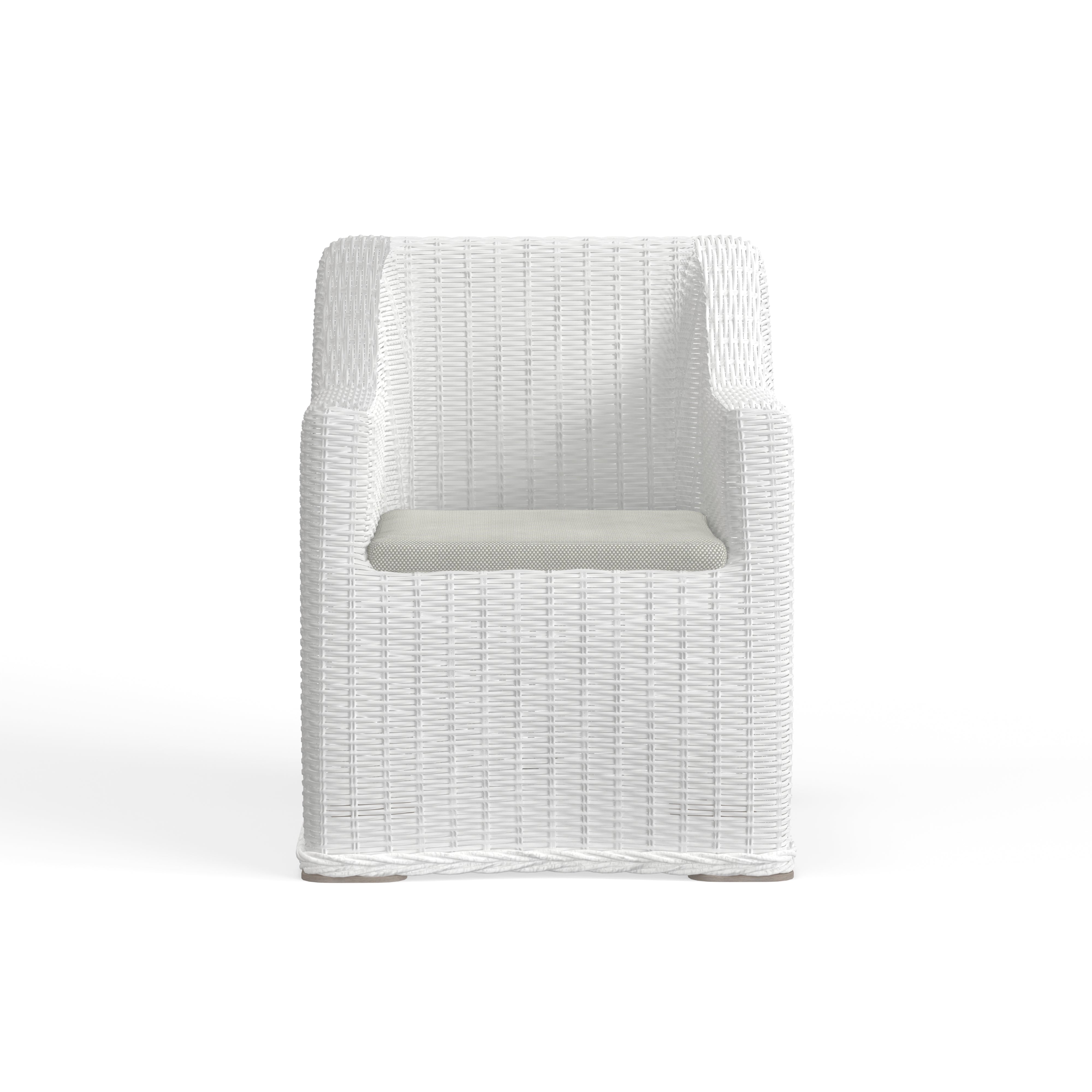 White Wicker Dining Chair