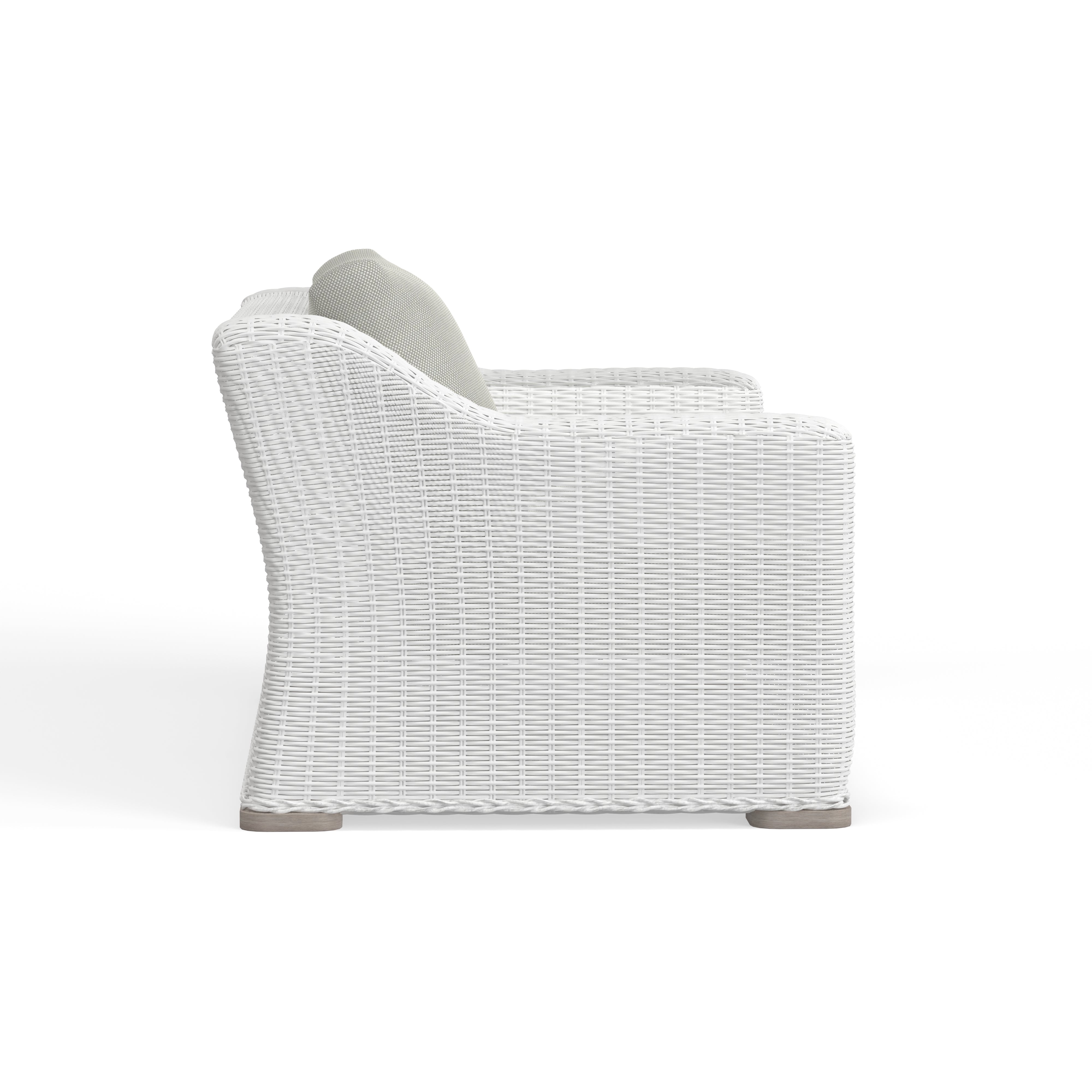 White Wicker Modern Loveseat