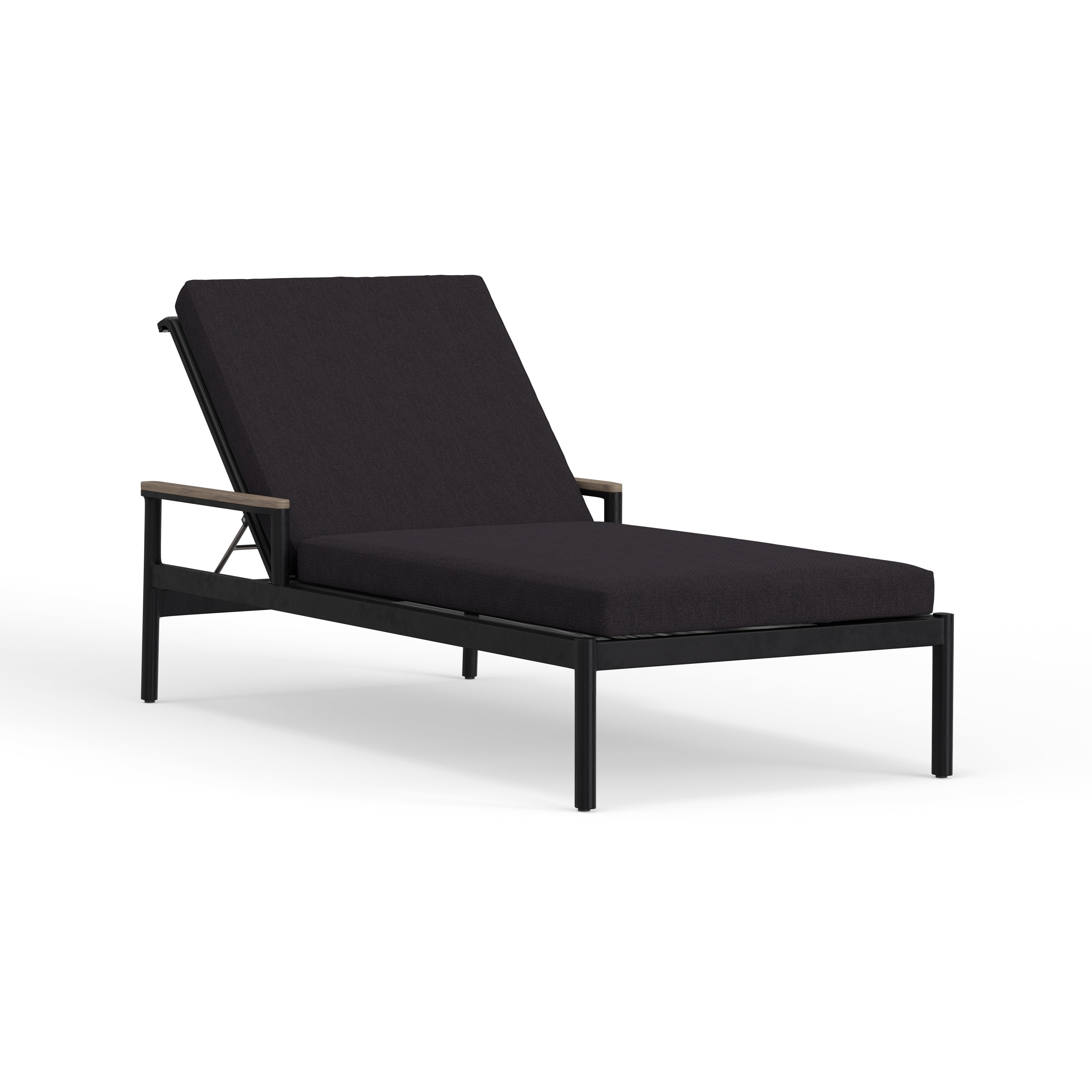 Savannah Outdoor Chaise Lounge Luxury Black Aluminum Chaise HC