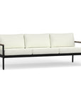 Black Aluminum Outdoor Sofa With Teak Accents