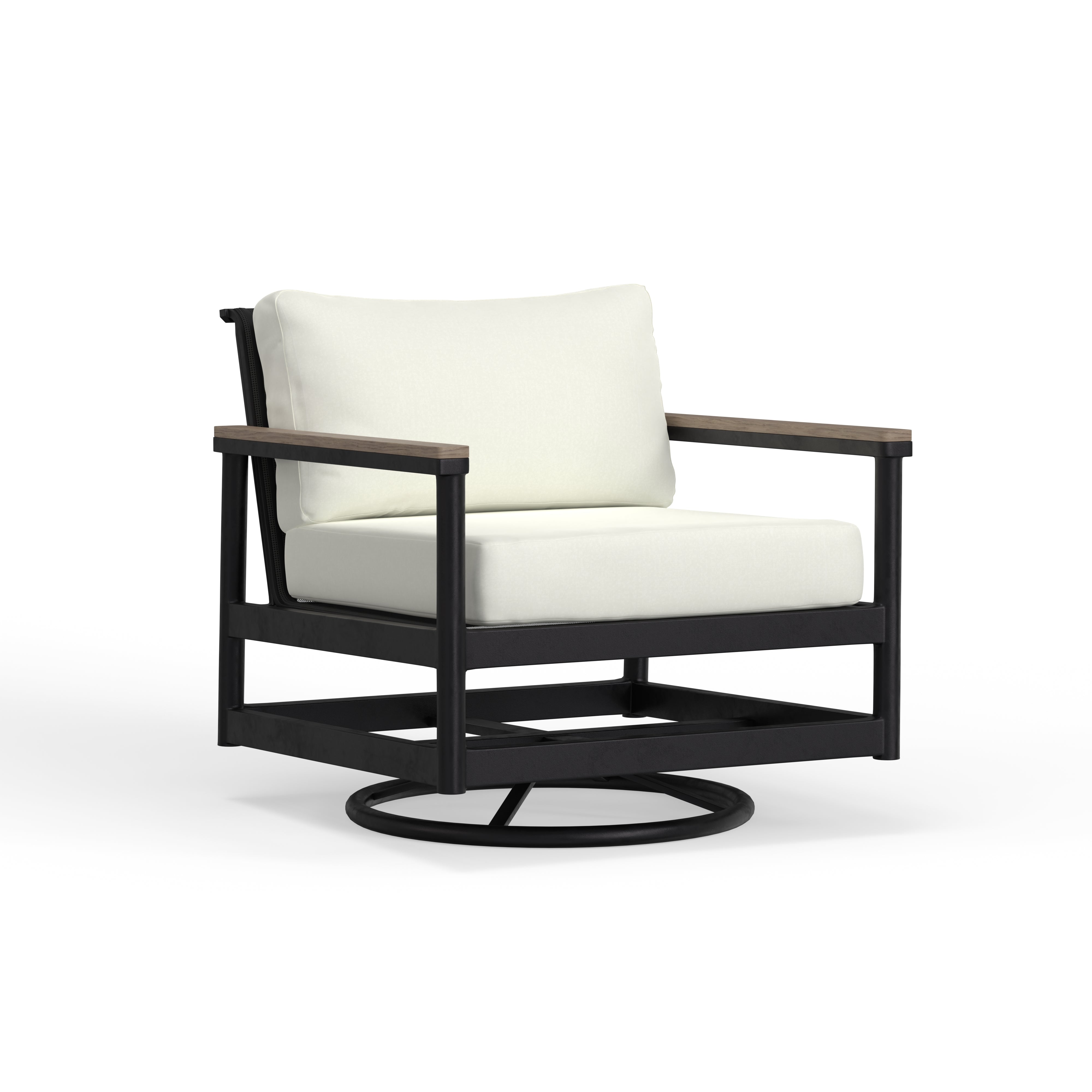 Black Aluminum Swivel Chair