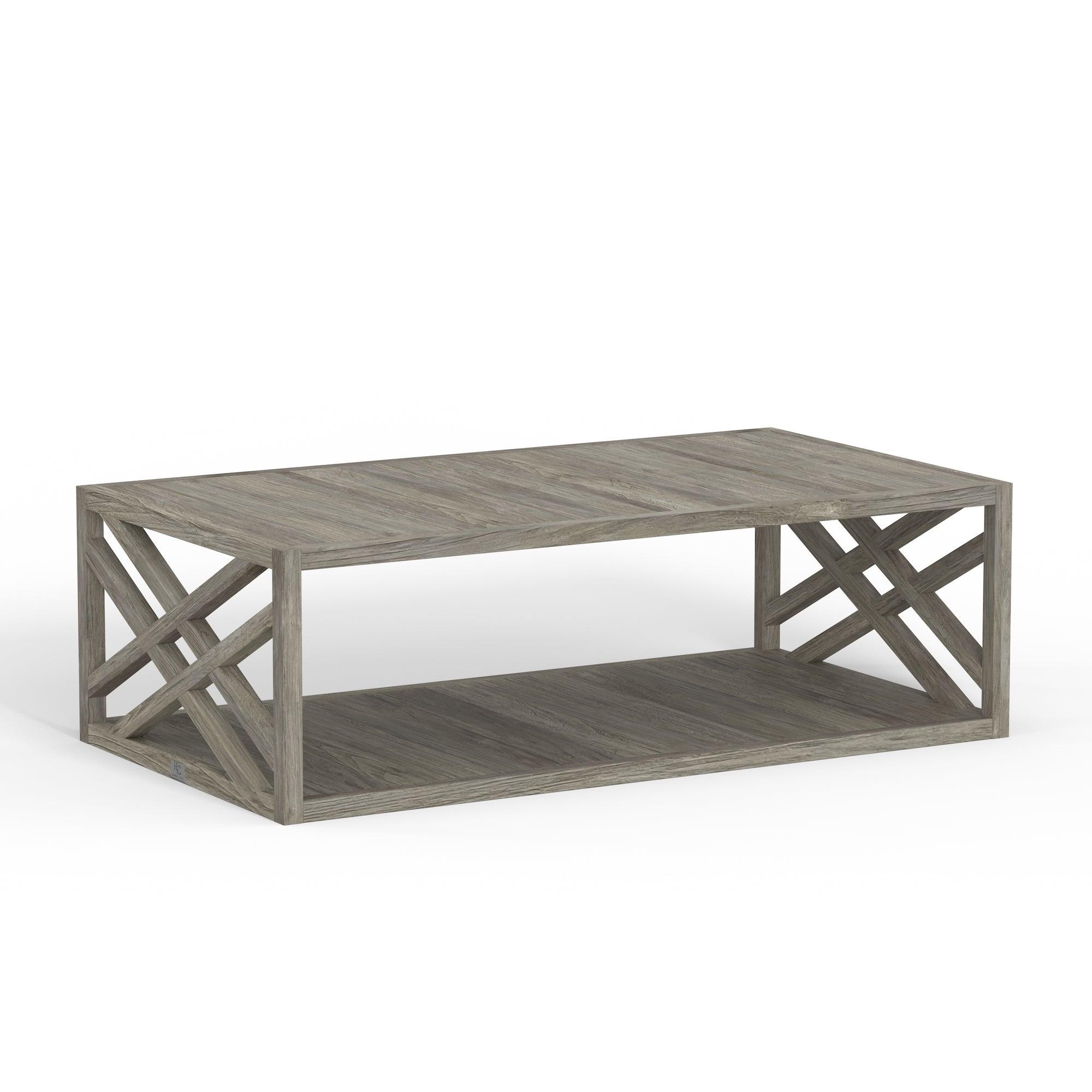 Best Quality Luxury Outdoor Weathered Gray Coffee Table With Stylish And Modern Construction