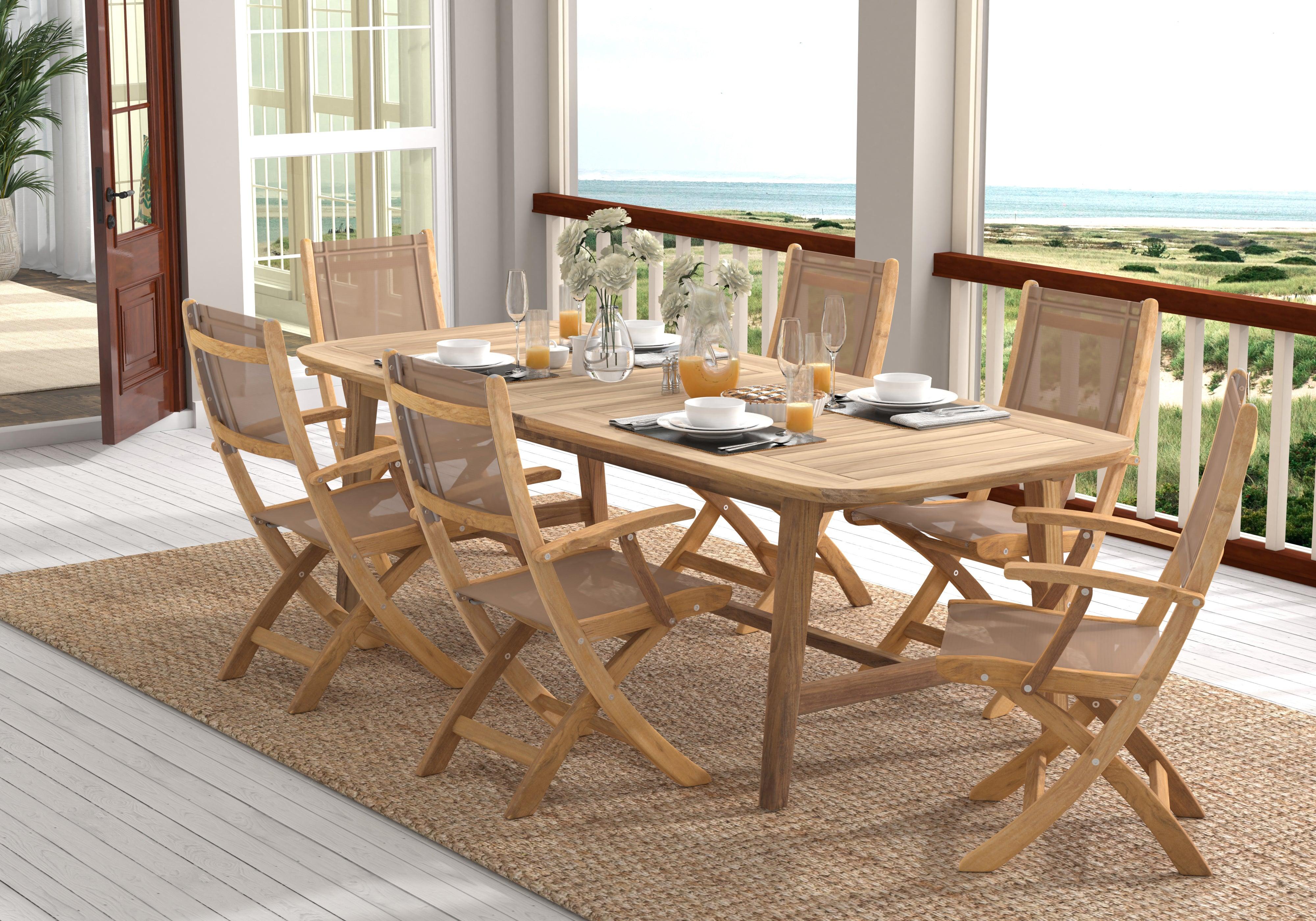 Teak patio dining discount furniture