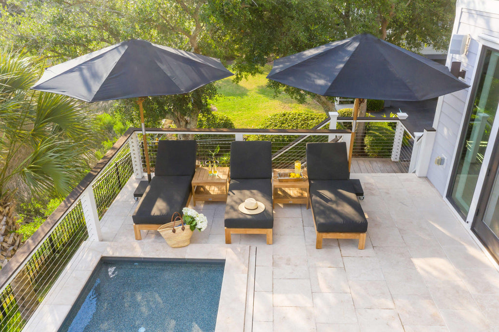 Best Luxury Grade A Teak Outdoor Chaise Lounges And Umbrellas