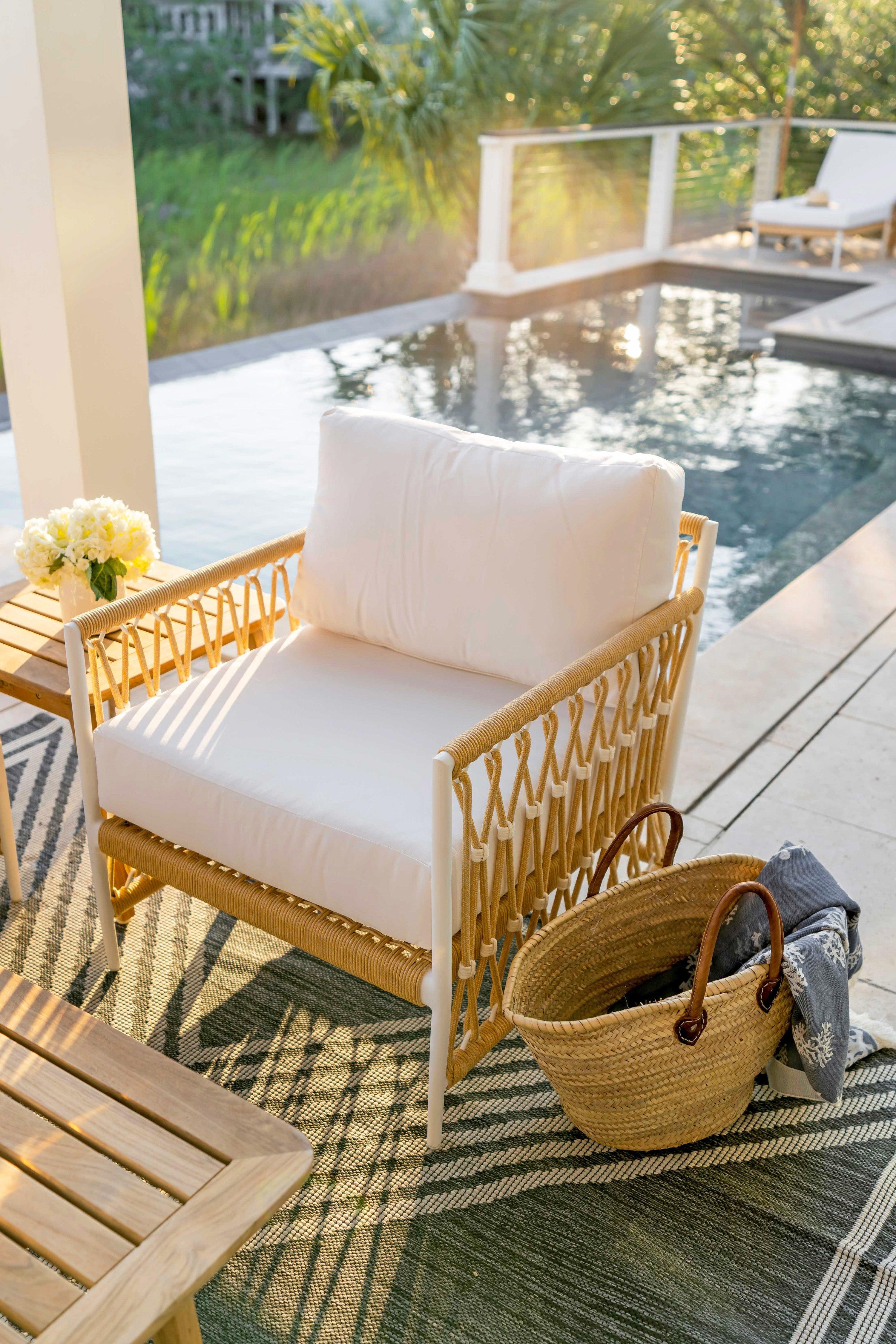 Belham living montauk resin wicker discount outdoor rocking chair with cushions