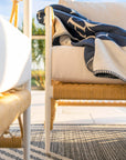 Harbor Classic Timelessly Designed Outdoor White Aluminum And Weatherproof Rope Sofa.