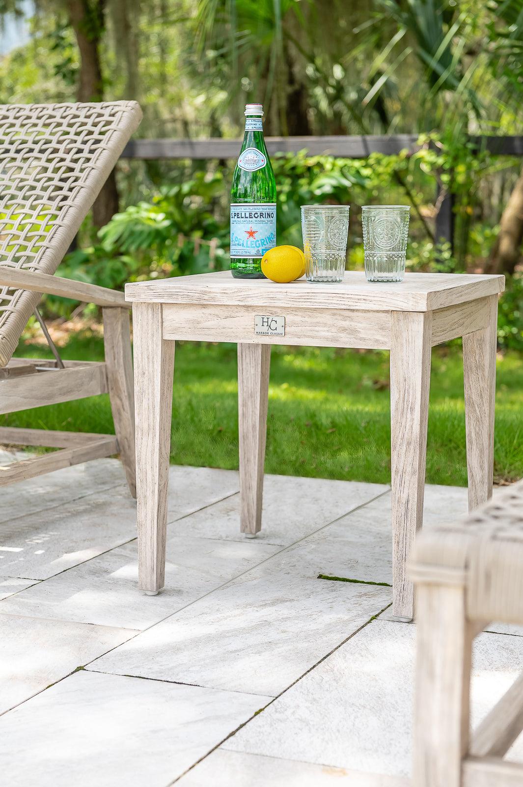 Weathered gray accent table