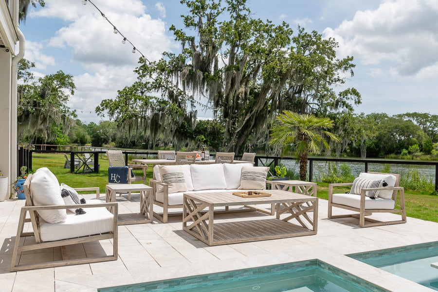 modern grey outdoor coffee table