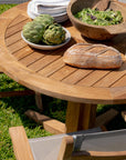 Beautiful outdoor teak pedestal table
