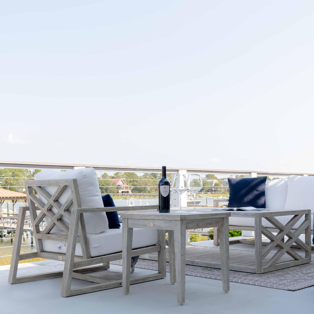 Weathered Grey Patio Decor Table