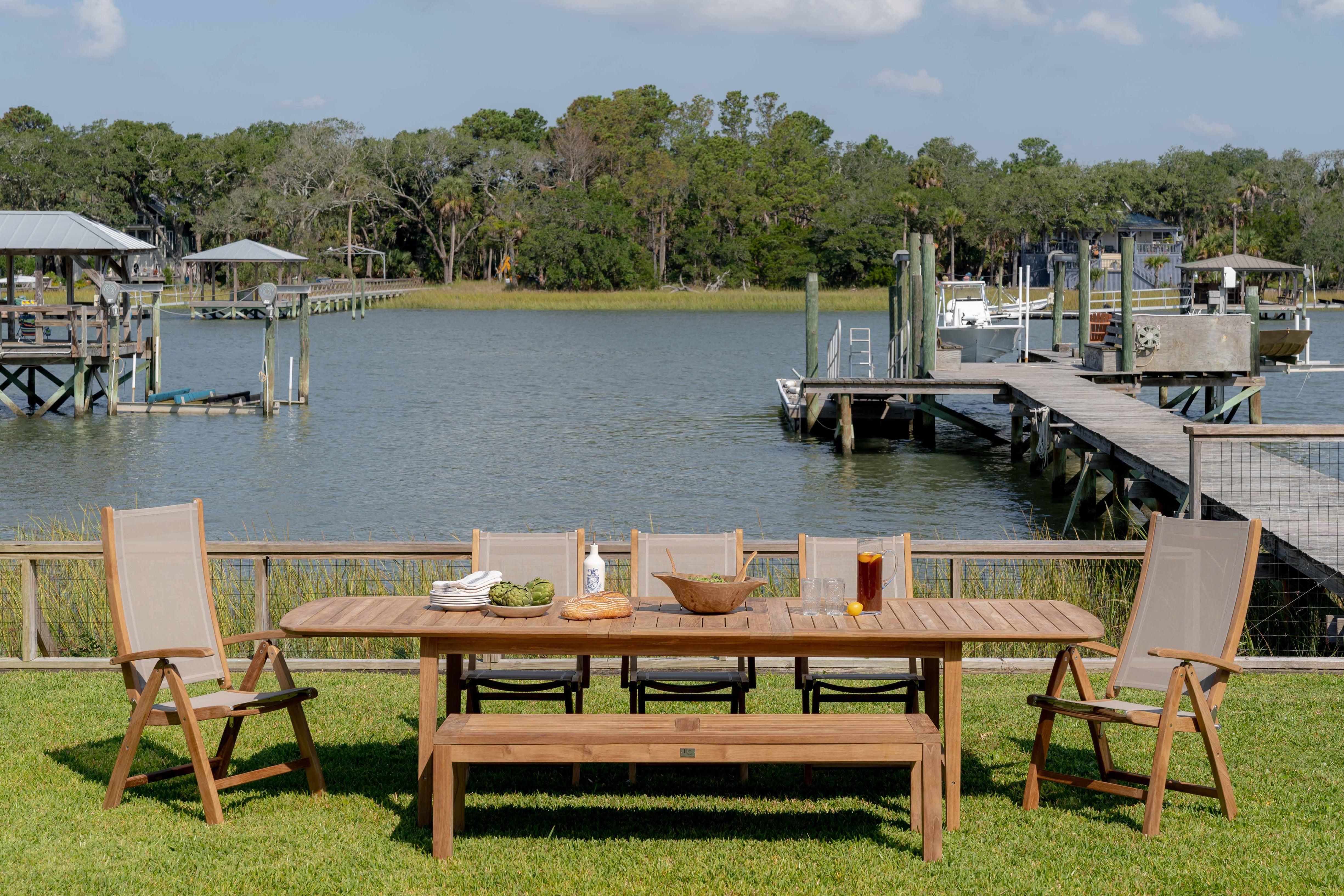 Teak dining table outdoor set