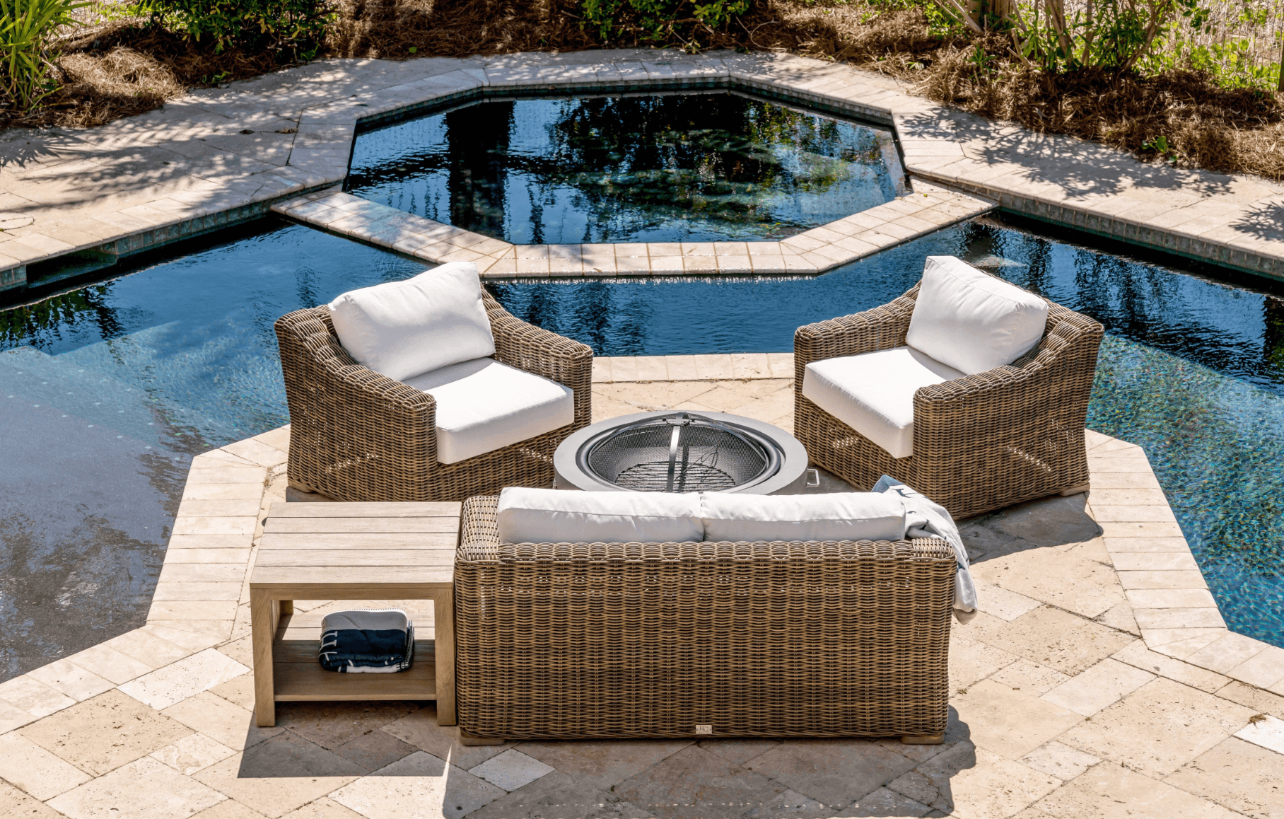 Harbor Classic Outdoor Wicker Seating Set For Four