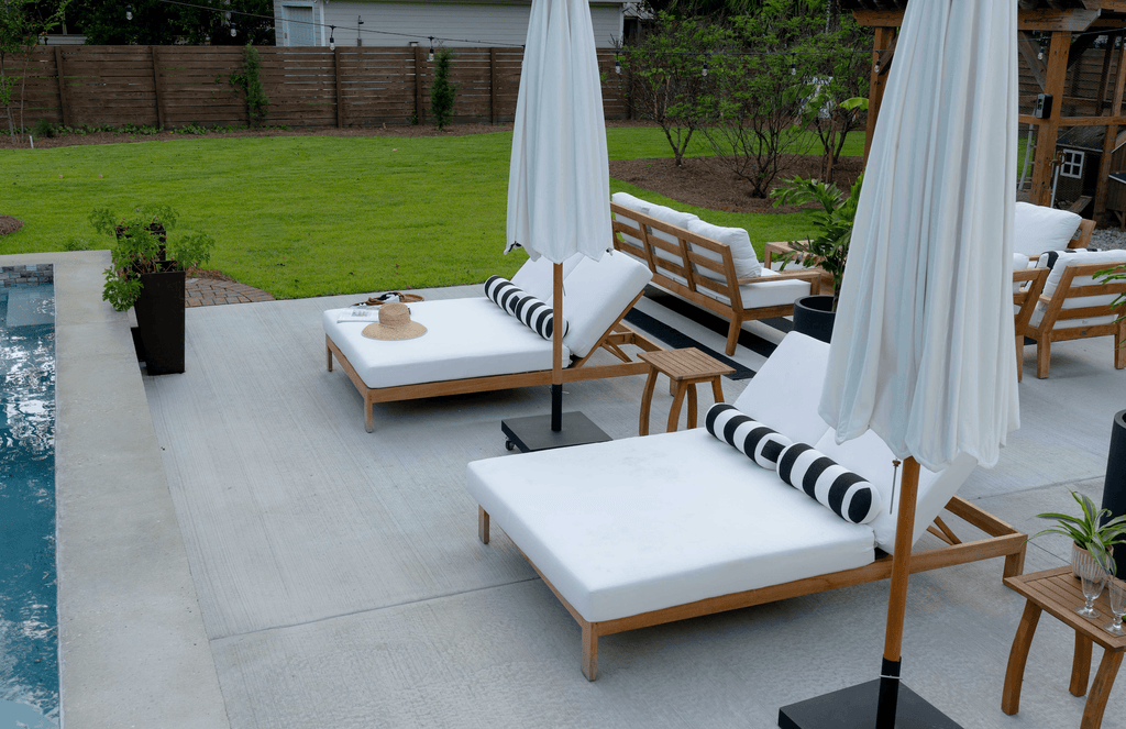 Luxury Wood Chaise Lounge Set For Outdoor