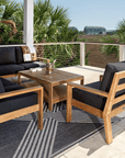 Luxury Outdoor Teak Seating Set With Swivel Chairs