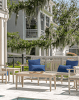 Harbor Classic Outdoor Rope Teak Chairs In Weathered Gray