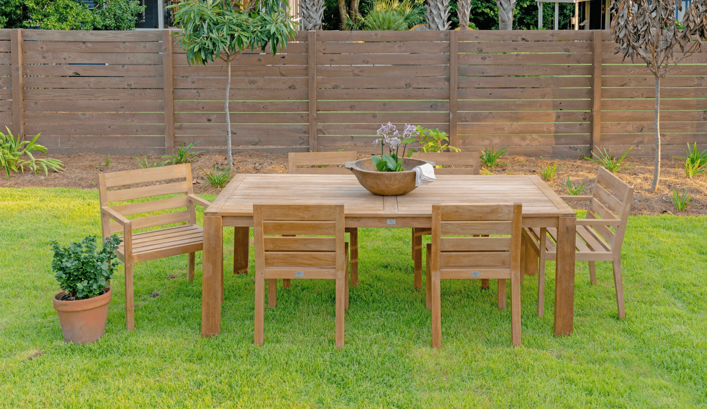 Best Quality Modern Teak Outdoor Dining Table Set For Six