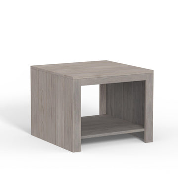 Weathered Gray Teak Outdoor Side Table