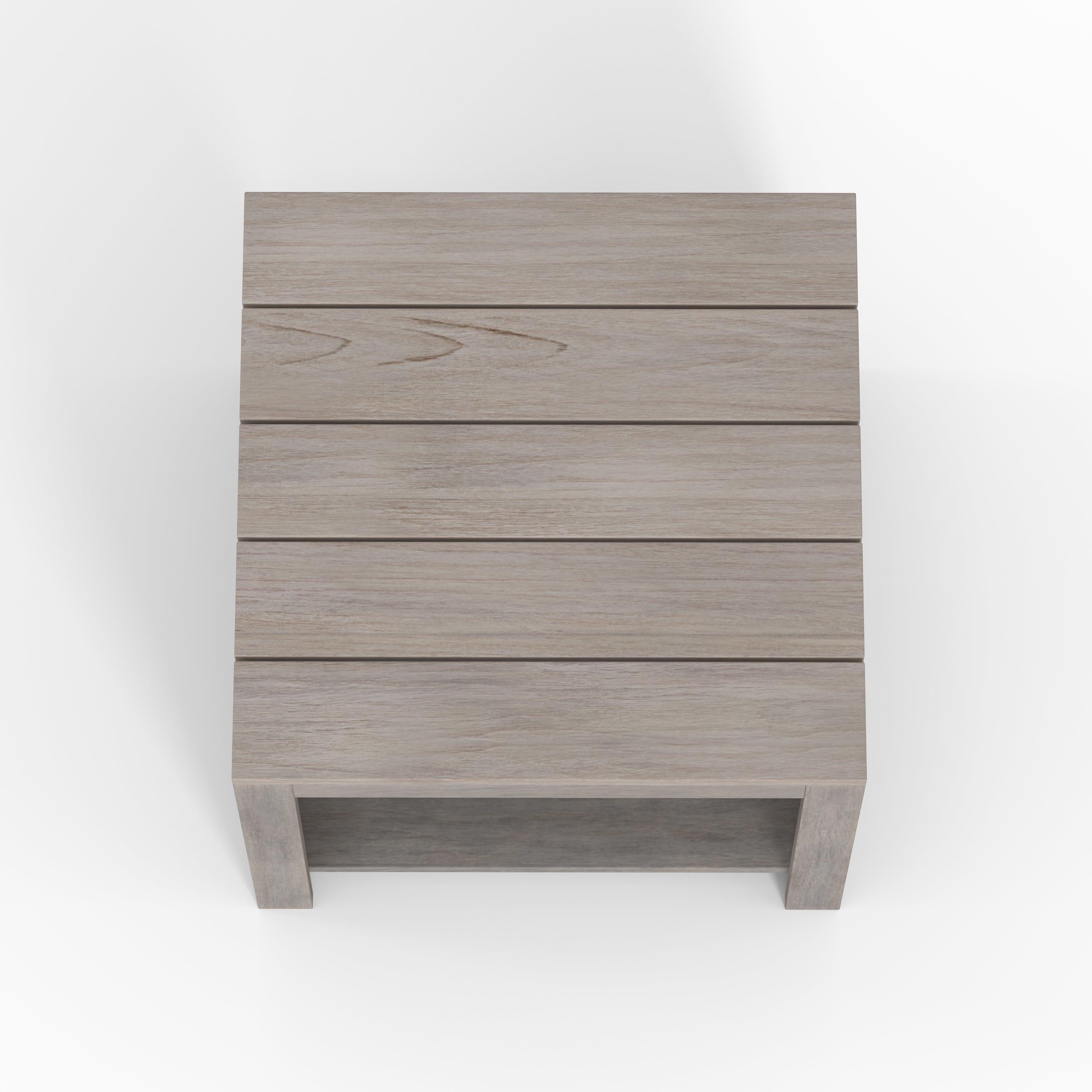 Weathered Grey Outdoor Side Table