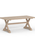 Best Quality Luxury Outdoor Weathered Gray Teak Trestle Dining Table 