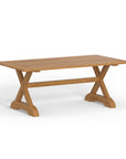Most Beautiful Teak Trestle Outdoor Dining Table Set For Six