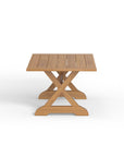Handcrafted Outdoor Teak Trestle Table Set For Six People 