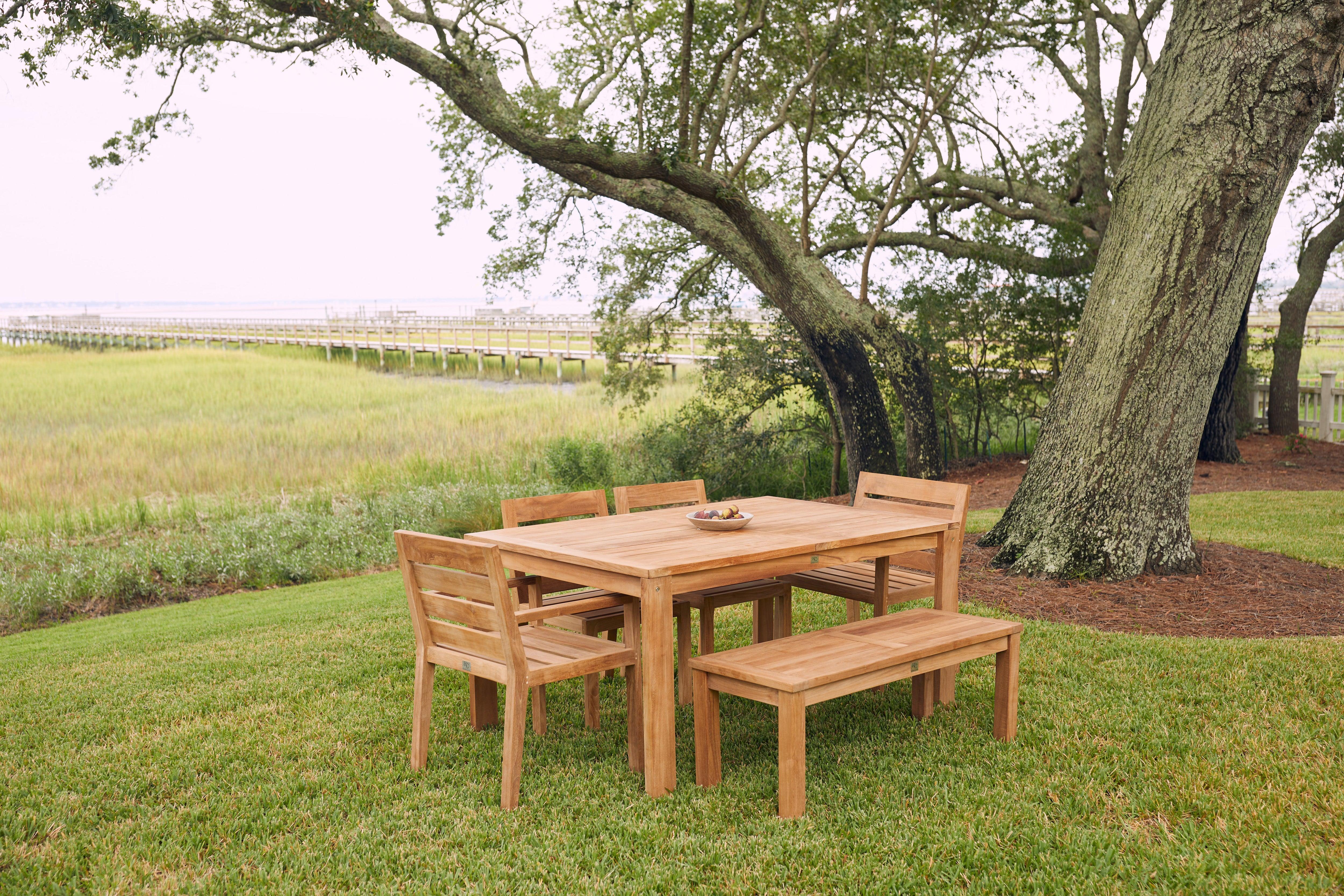 Longest Lasting Natural Teak Wood Outdoor Dining Table
