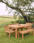 Longest Lasting Natural Teak Wood Outdoor Dining Table