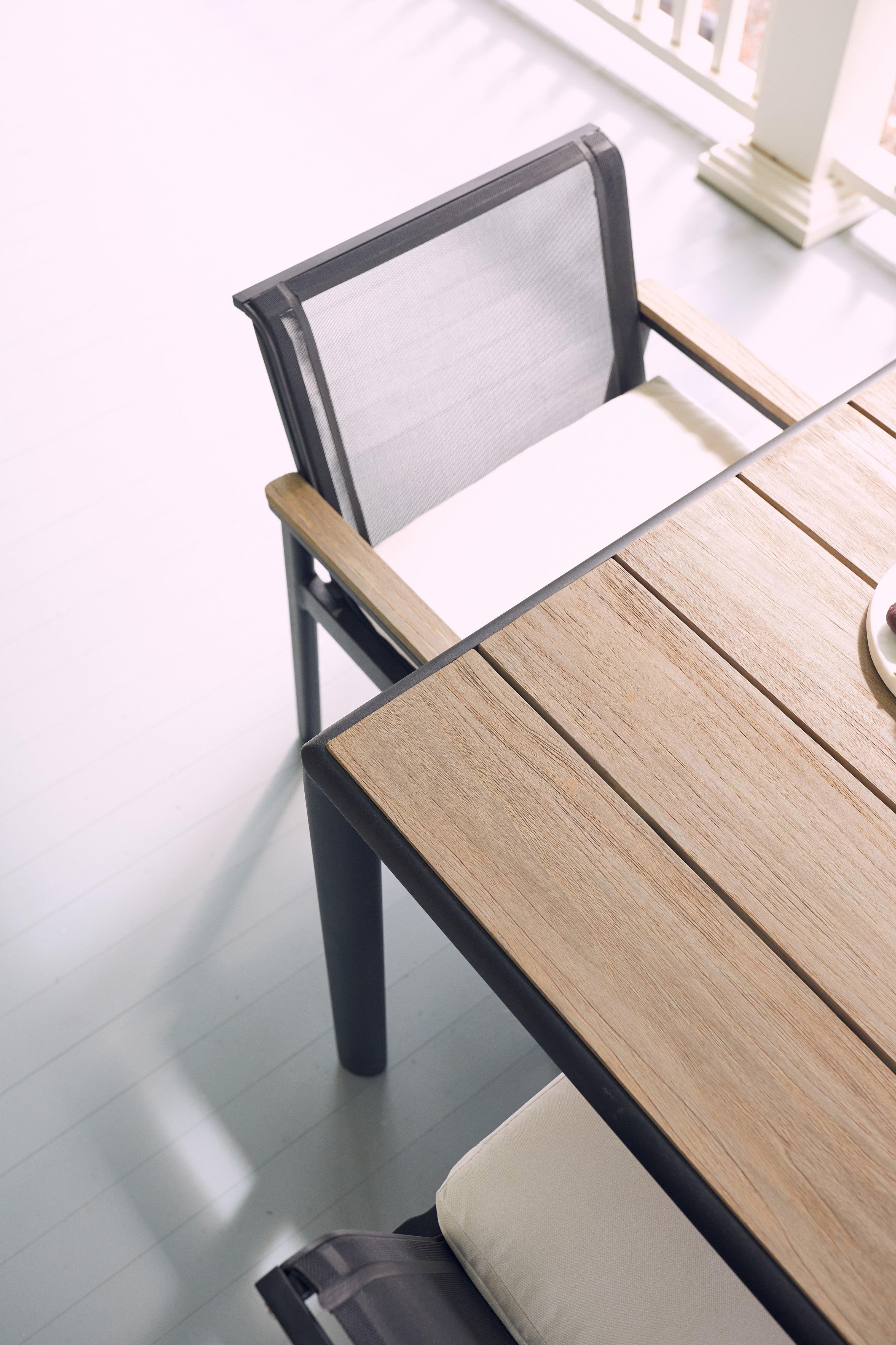 Most Comfortable Black Aluminum Dining Set For Six