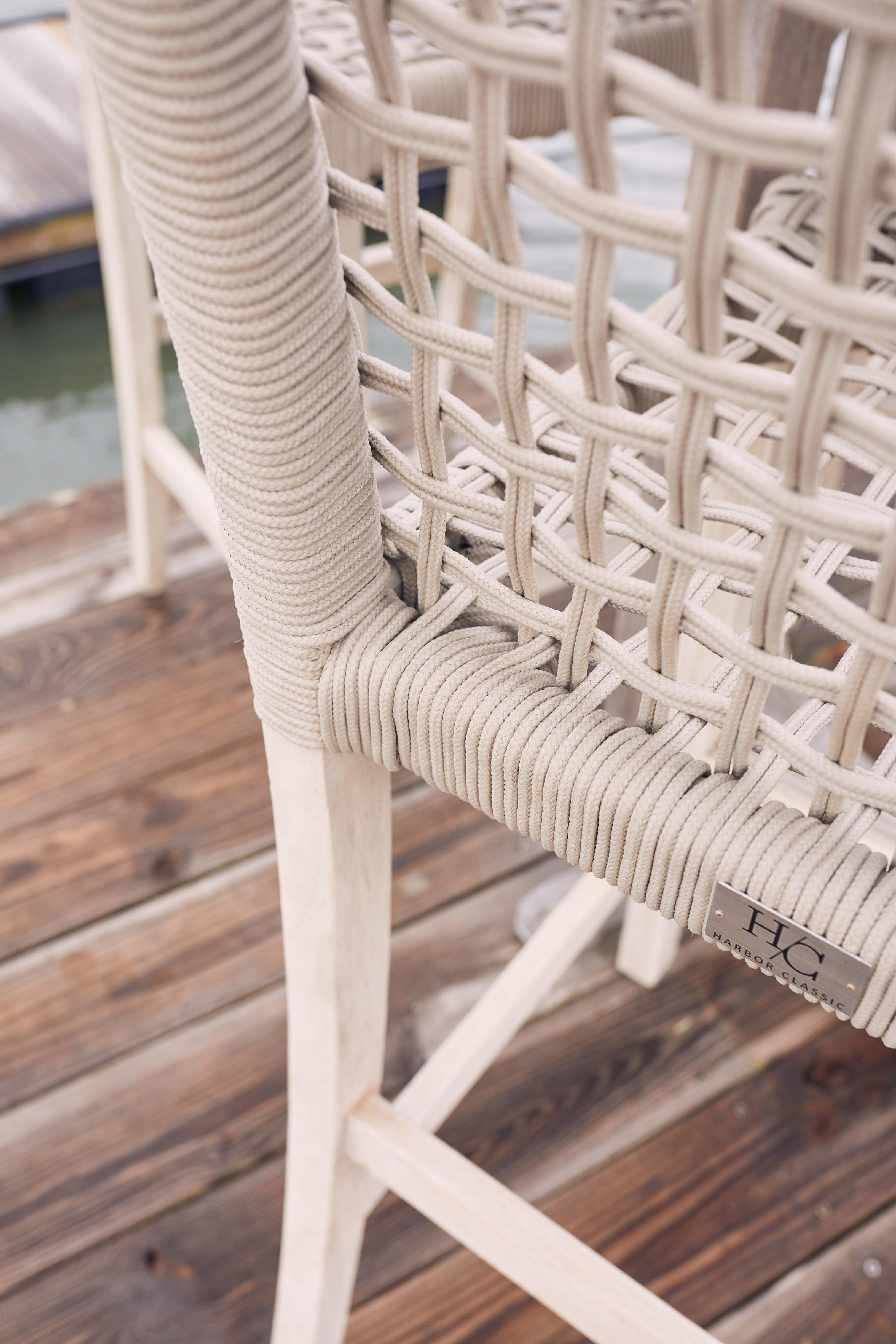 Grey rope outdoor bar chair